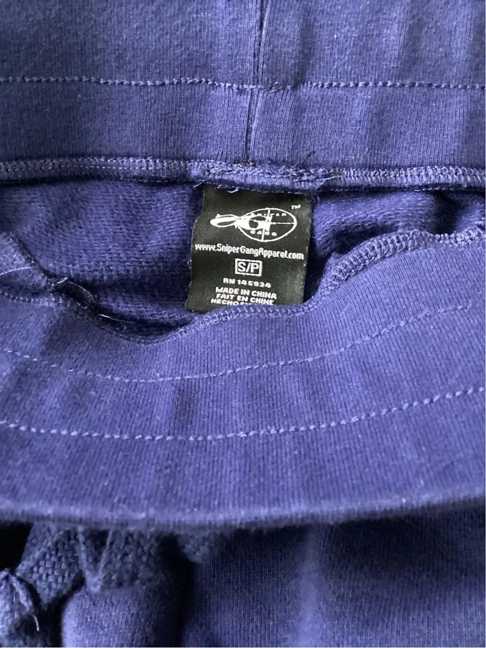 Sniper Gang Apparel Men’s Navy Multicolor Embroidered Logo  Joggers Size M